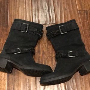 Vera Wang Lavender Lbl rhinestone Motorcycle Boots